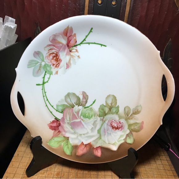 PM Bavaria Other - PM Bavaria Transferware Blush Pink White Roses Platter 9.5”x9” EVC